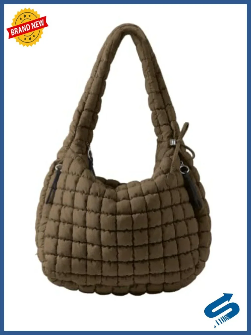 Quilted Nylon Puffer Tote Bag Crossbody Hobo Large Shoulder Bag